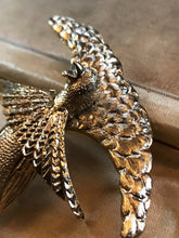 Vintage Gold Tone Exotic Bird Brooch