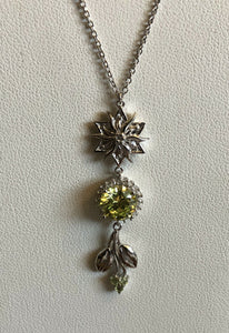 Vintage Silver 925 Cubic Zirconia Necklace