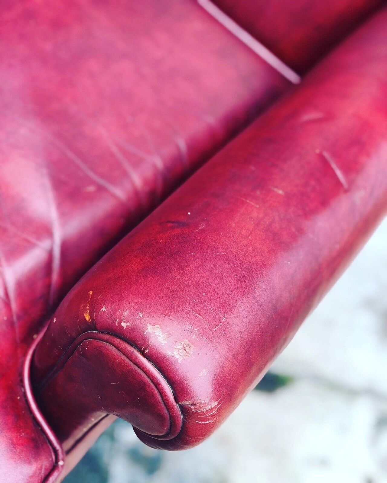 Armchair In Faux Red Leather