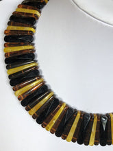 Vintage Lucite Butterscotch Brown Black Collar Statement Necklace