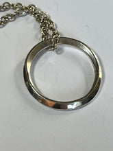 Vintage Hammered Sterling Silver Ring On Chain