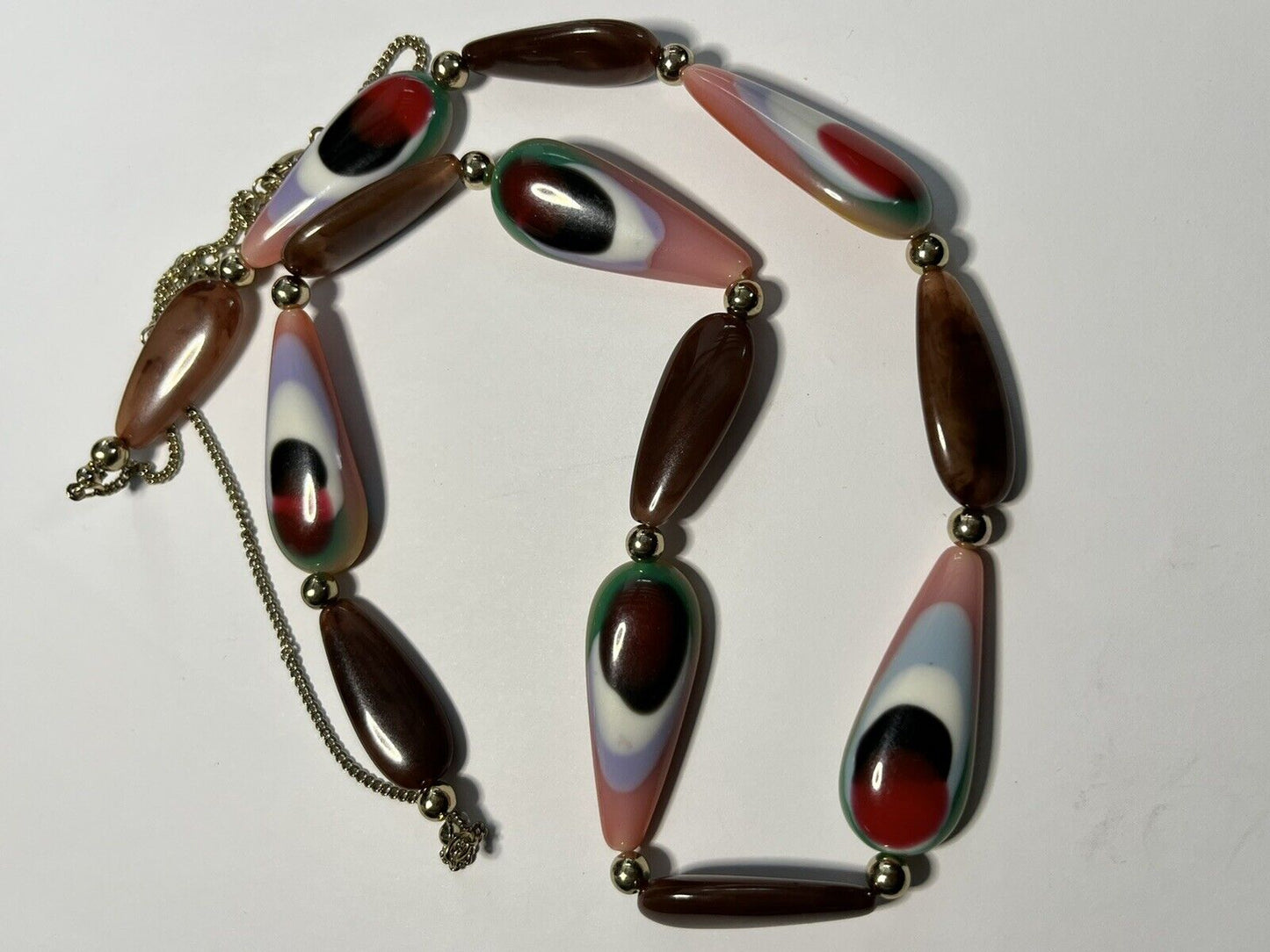 Vintage Multicoloured Long Length Beaded Necklace