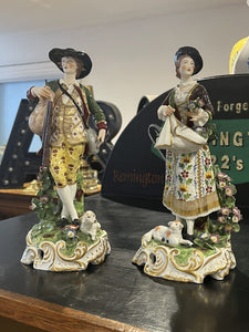 Pair Of Antique Derby Porcelain Figures.