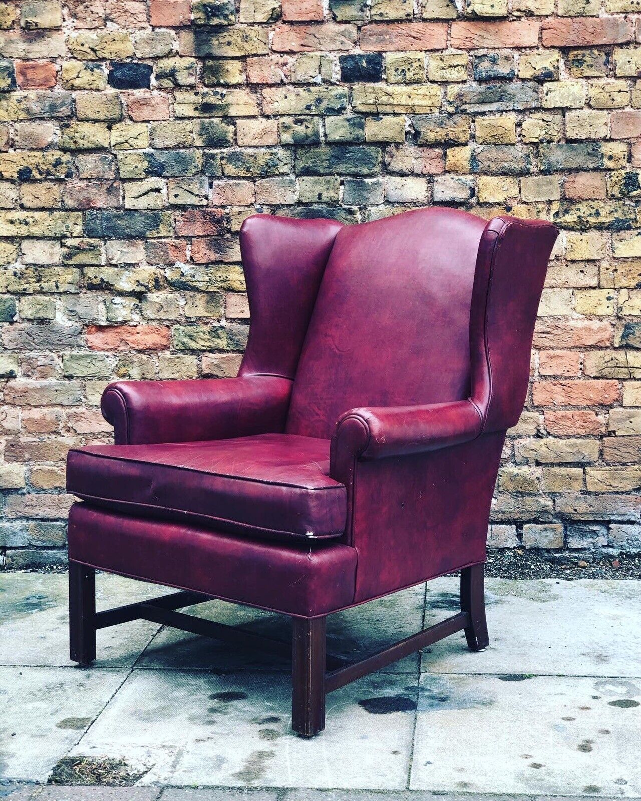 Armchair In Faux Red Leather