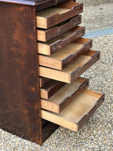 Filing Cabinet. Collectors Cabinet. With 9 Drawers And Tambour Roll Front.