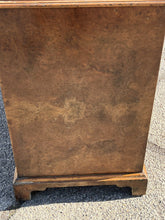 Burr Walnut Kneehole Desk. With Brass Handles And On Bracket Feet
