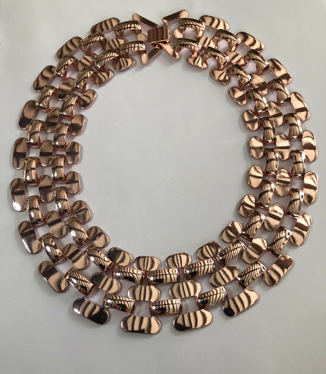 Vintage 1980s Rose Gold Plated Statement Collar Necklace