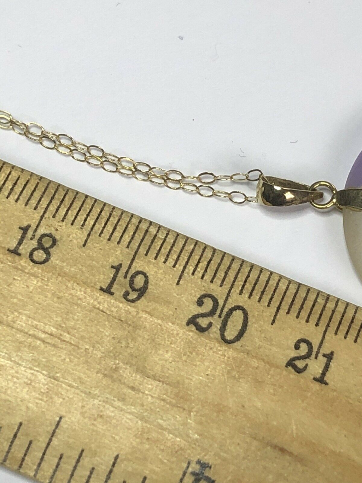 Chinese 14ct Gold Mother Of Pearl Jade Ying Yang Pendant Necklace