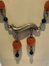 Vintage Silver Tone Beaded Metal Necklace