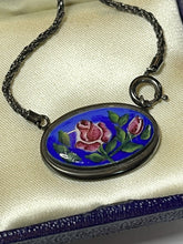 Vintage Silver 835 Hand Painted Enamel Bracelet