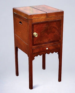 Georgian Mahogany Bedside Cabinet. With Cupboard And Drawer