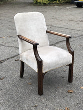 Antique Armchair In Mahogany And Upholstered. Reading Chair. Library Chair.