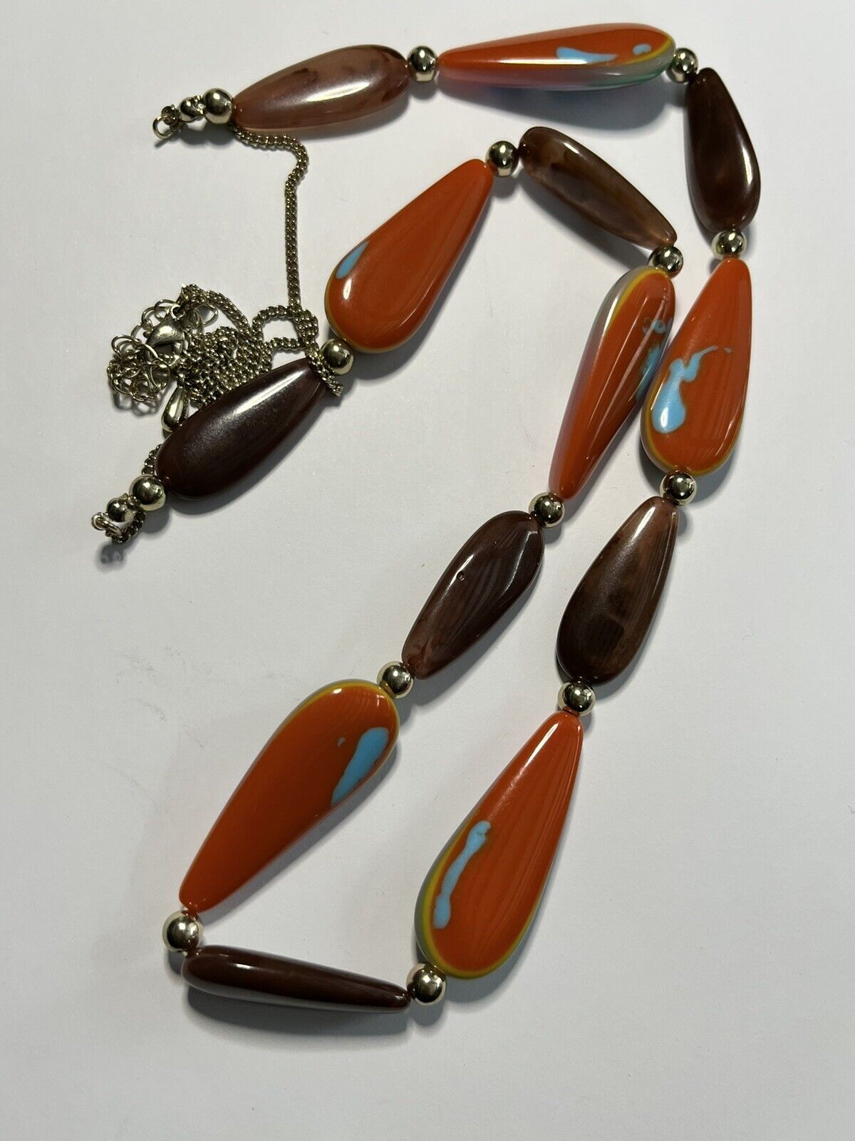 Vintage Multicoloured Long Length Beaded Necklace