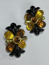 Vintage 1980s Orange  Acrylic Clip On Earrings
