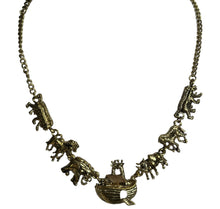 Vintage Gold Tone Noah’s Ark Animals Necklace