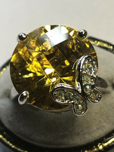 Vintage Rhodium Plated Butterfly Cubic Zirconia Statement Ring