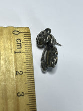 Vintage Pewter Teddy Bear Back Front Pierced Earrings
