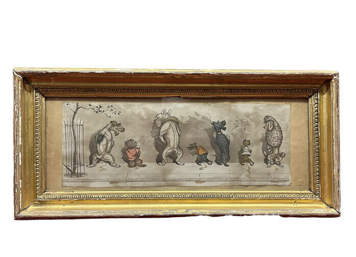 Framed Painting Of Dogs.