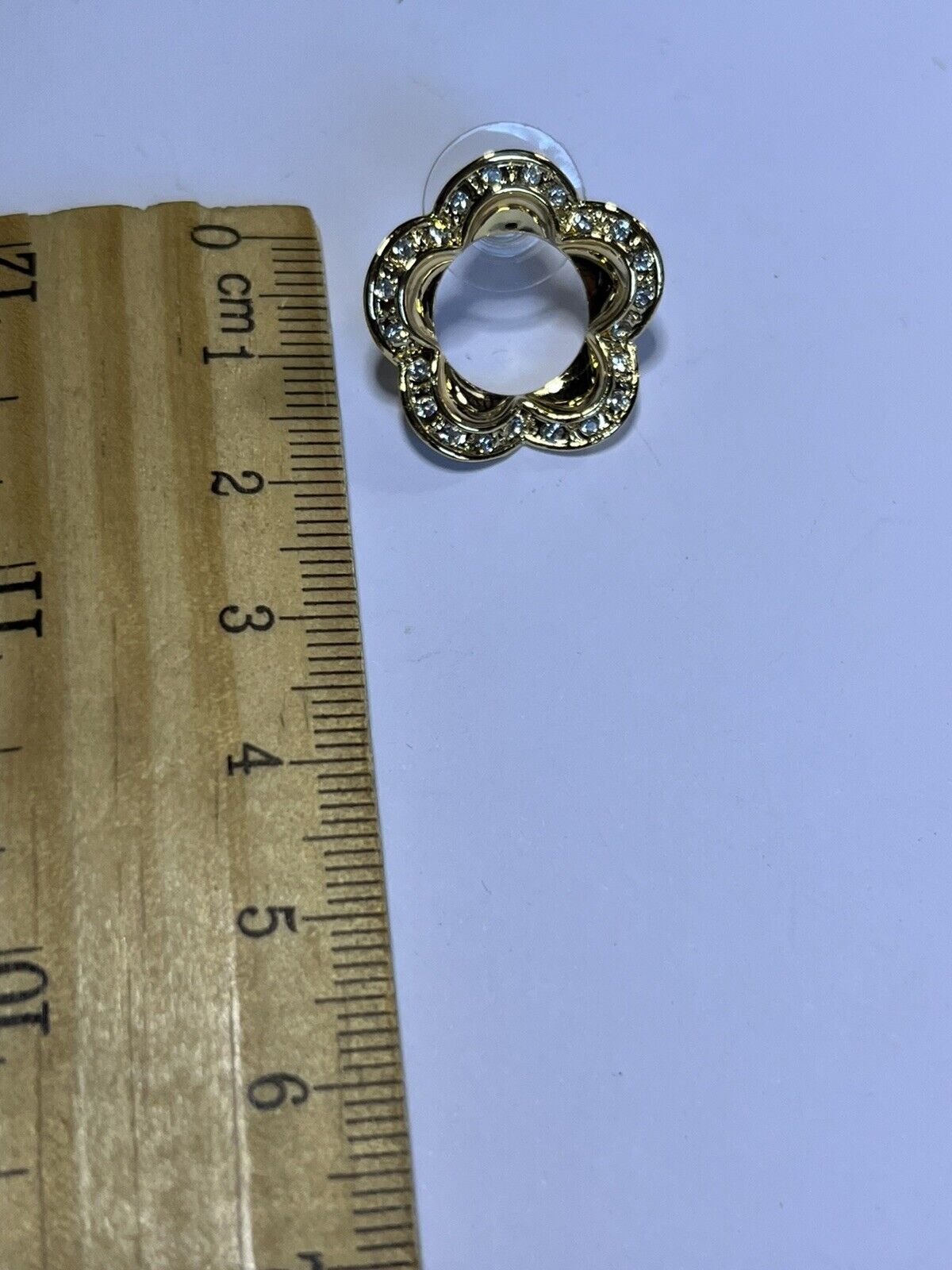 Vintage Gold Tone Diamanté Flowers Bracelet Necklace Earring Set