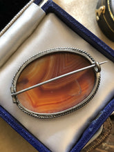 Vintage Silver Sardonix Brooch C Clasp