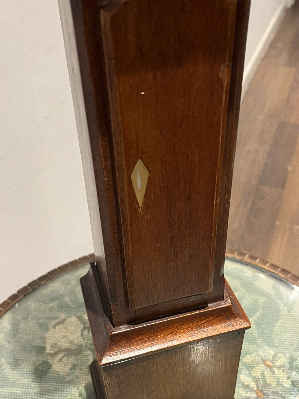 Pocket Watch Holder. Miniature Mahogany Longcase. We Ship Worldwide.