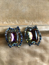 Vintage Rainbow Glass Clip On Earrings Earrings