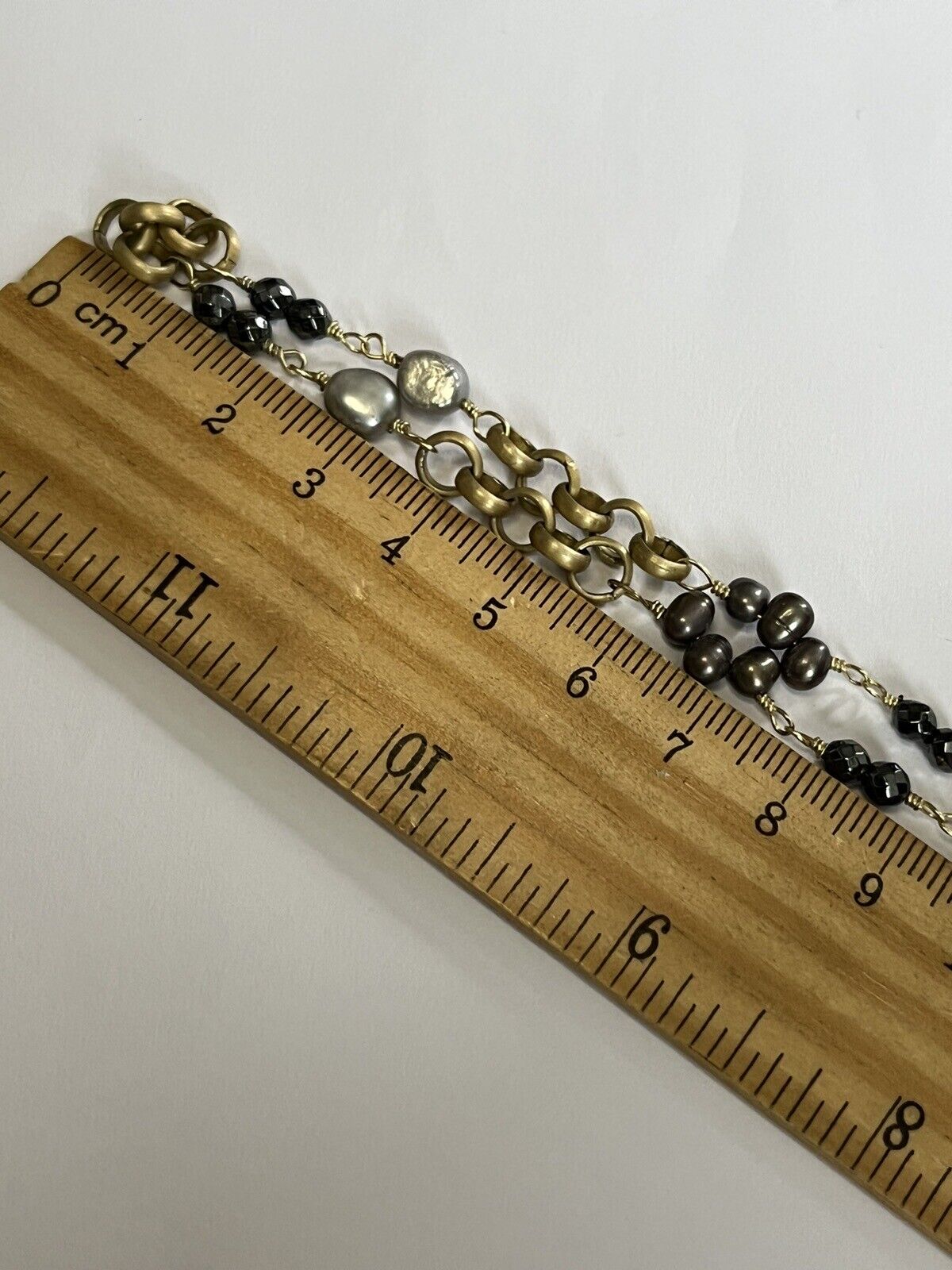 Vintage Fresh Water Pearl Natural Geode Stone Long Length Necklace