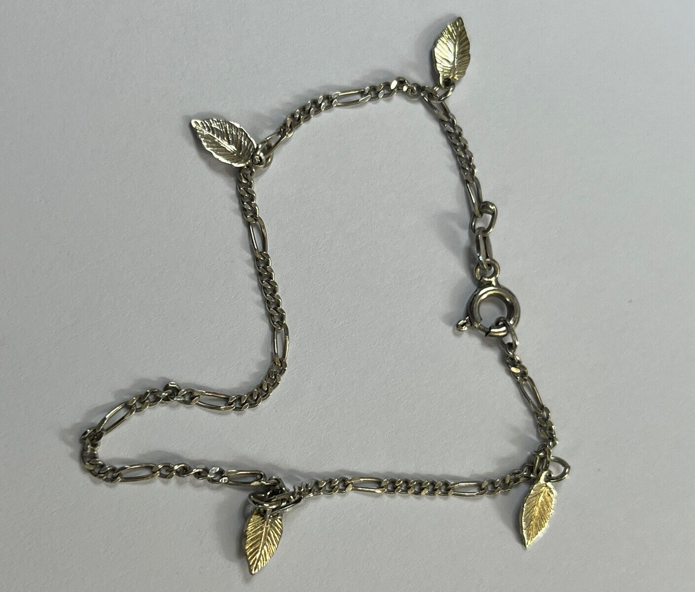 Vintage Silver 925 Heart Padlock 4 Charm Bracelet