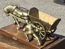 Huge Brass Centrepiece Of A Farmer With His Horse & Cart. "Toil"