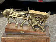Huge Brass Centrepiece Of A Farmer With His Horse & Cart. "Toil"