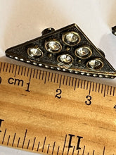 Vintage Triangle Diamanté Clip On Earrings Signed