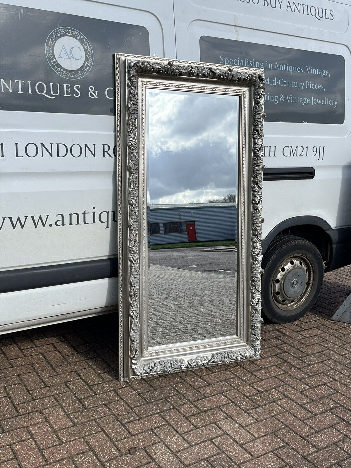 HUGE Dressing Full Length Mirror. Silver Frame