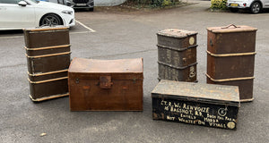Edwardian Luggage, 5 Pieces, Belonging To An Officer In The War
