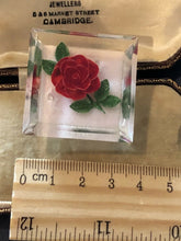 Vintage Reverse Carved Rose Acrylic Lucite Brooch