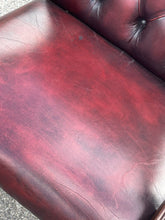 Red Leather Buttoned Back Gainsborough Armchair.