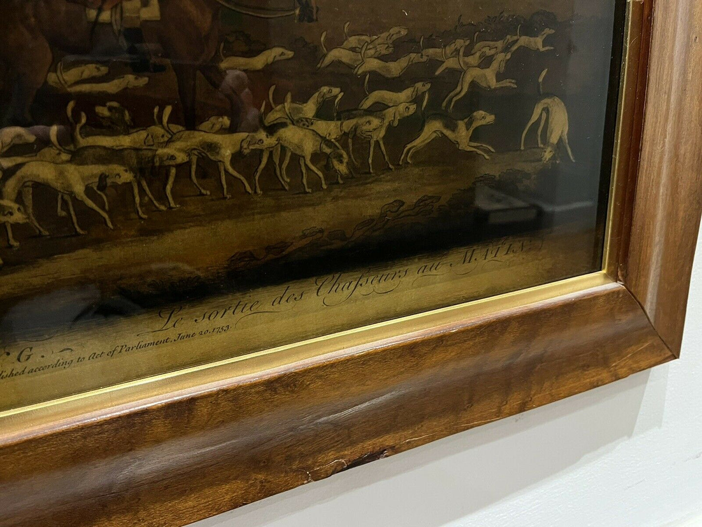 Victorian Crystoleum “ Going Out In The Morning “ In A Maple Frame.