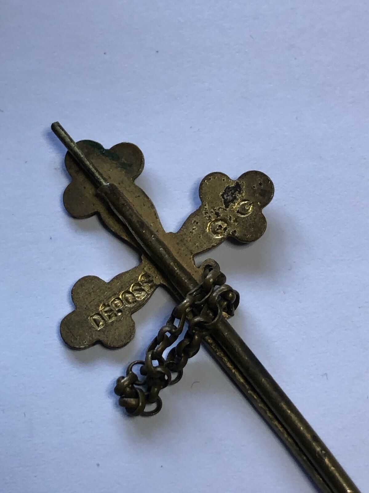 Vintage Enamel Sword Scabbard Stick Pin Brooch Lapel