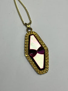 Vintage Signed Exquisite Gold Tone Pendant Necklace