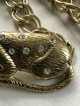 Vintage 1980s / 90s Kenneth J Lane K.J.L Panther Leopard Statement Chain Belt