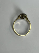 Vintage 9ct Gold Diamond Sapphire Snowflake Ring Size K