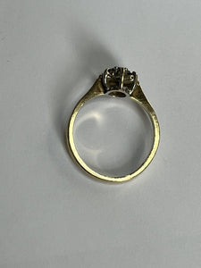 Vintage 9ct Gold Diamond Sapphire Snowflake Ring Size K