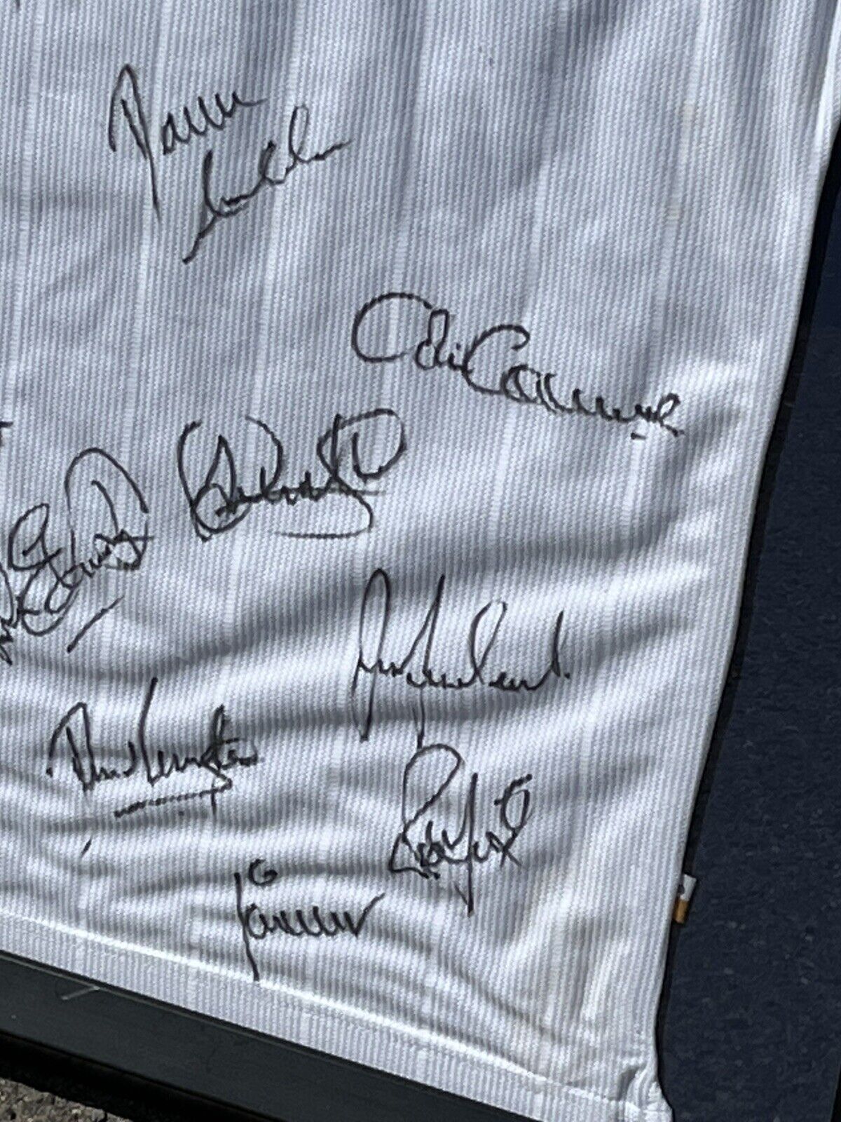 Signed Spurs Shirt, Framed With Lots Of Signatures.