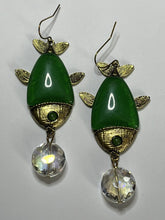 Vintage Statement Green Drop Fish Earrings