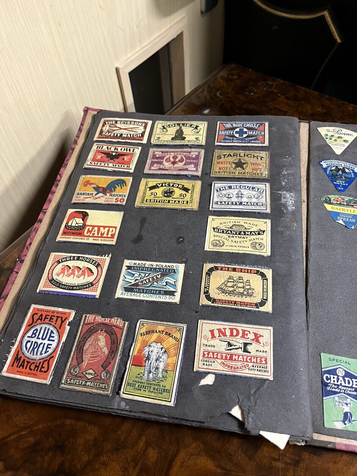 Vintage Collection of old Cigarette Boxes, Matchbox Labels & other Shop labels