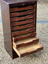 Filing Cabinet. Collectors Cabinet. With 9 Drawers And Tambour Roll Front.