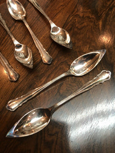 Silver Plate Set Of 8 Grapefruit Spoons
