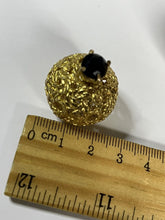 Vintage Gold Tone Blue Diamanté Stud And Ball Earrings