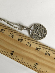 Vintage Silver 925 Arts And Crafts Style Flower Necklace