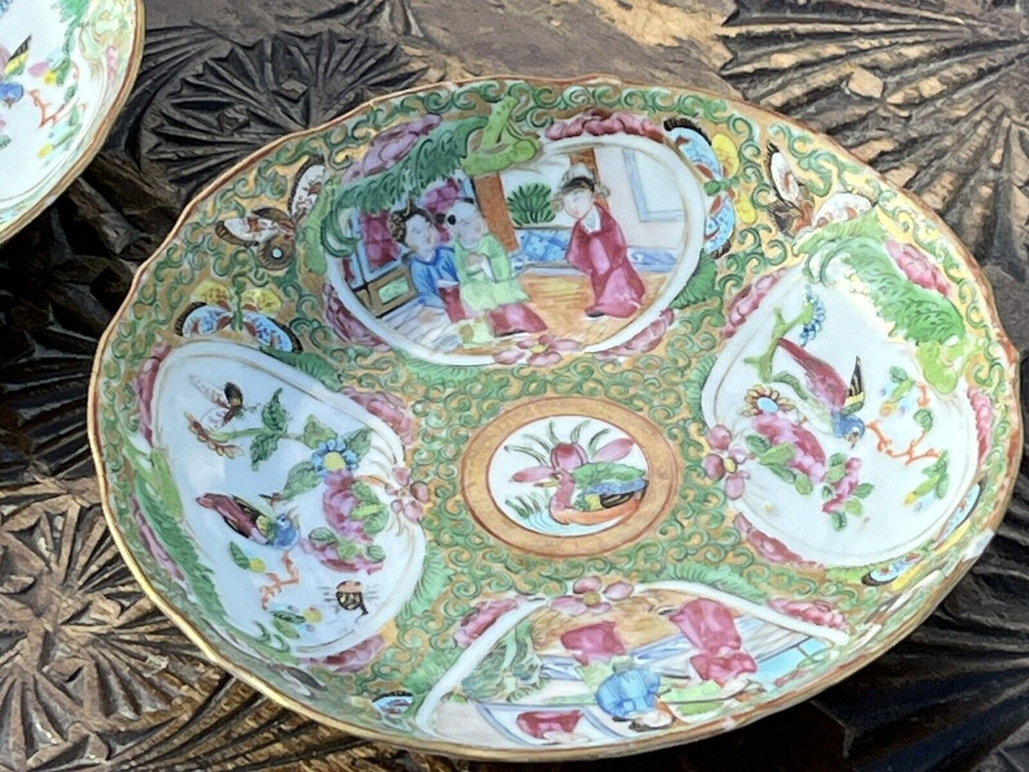 Canton Famille Rose Pair Of Plates