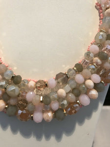 Superb Polished Natural Stone Beaded Statement Necklace